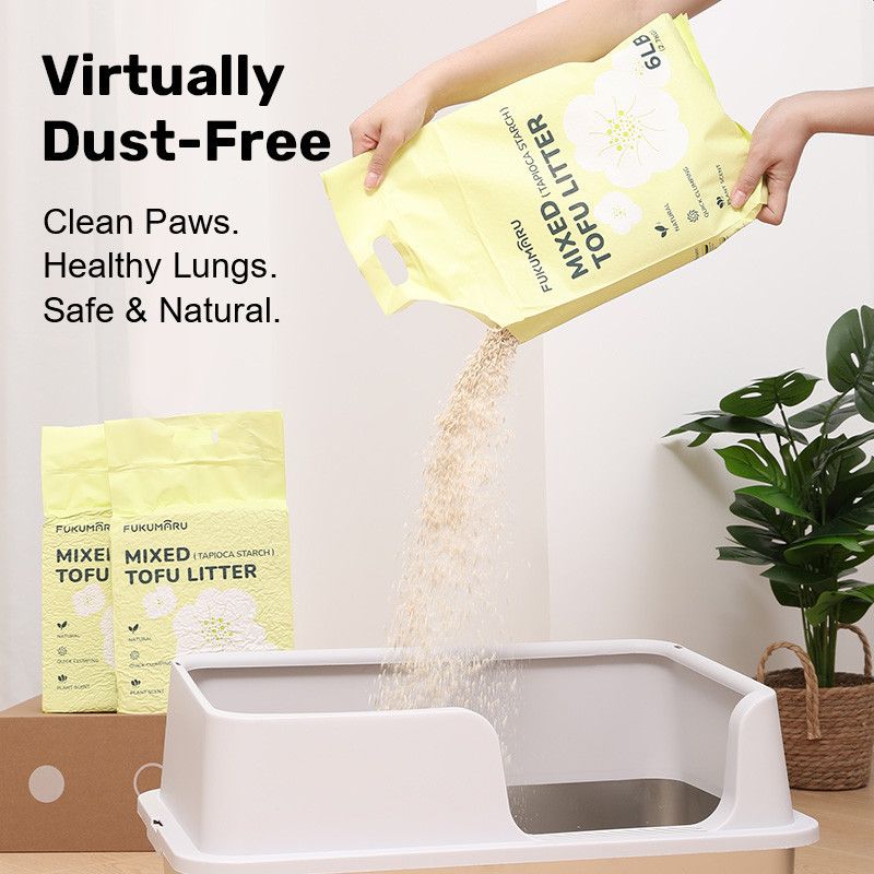Fukumaru 6L Tapioca Starch Gardenia Scented Mixed Tofu Cat Litter (2.7KG) photo 2