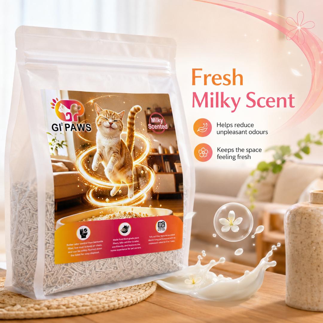 Gi² Paws Original Milk Scented Tofu Cat Litter product highlight